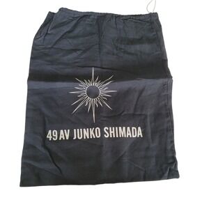 49 AV Junko Shimada Black Cotton Drawstring Dust Bag Large Sun Logo Accessory